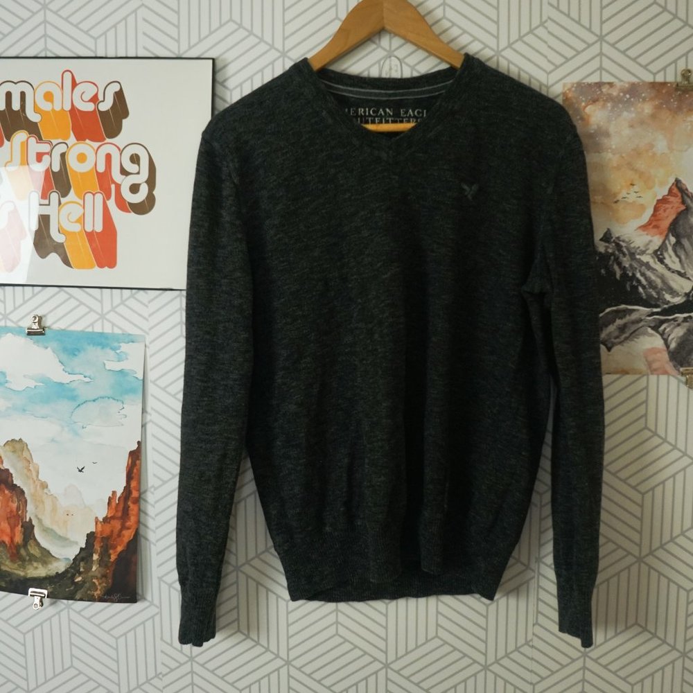 Mens American eagle dark grey cotton sweater